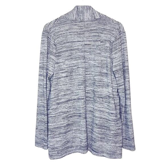 Gap Softspun Navy Long Sleeve Striped Open Front Cardigan Size Medium - Picture 3 of 7